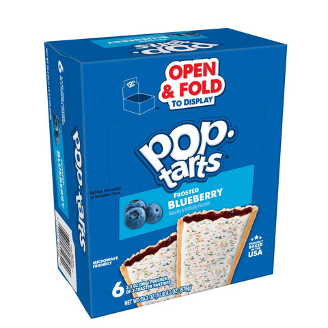 Pop-Tarts Frosted Open and Fold Display Blueberry Pastry, 2 Pastries per Pack -- 72 packs per case