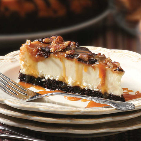 Davids Chocolate Caramel Pecan Turtle Cheesecake -- 28 per case.