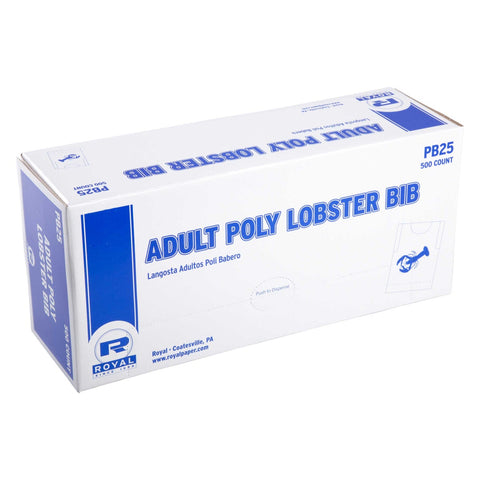 Royal Lobster Adult Poly Bib -- 2500 per case.