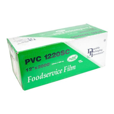 Durable Packaging PVC Foodservice Cutterbox Film Roll, 12 inch x 2000 Feet