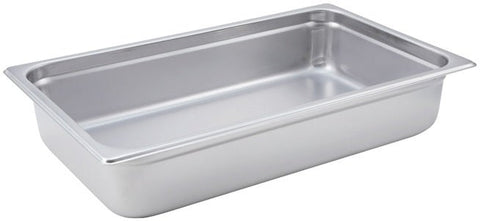 Winco 23 Gauge Stainless Steel Full Size Anti-Jam Steam Pan, 4 inch