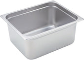 Winco 23 Gauge Stainless Steel Half Size Anti Jam Steam Pan, 6 inch