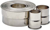 Winco Stainless Steel 11 Piece Round Plain Cookie Cutter Set, 2 inch Height -- 1 set