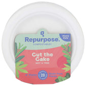 Repurpose Bagasse Heavy Duty Compostable Plate, 6 inch - 20 count per pack -- 24 packs per case