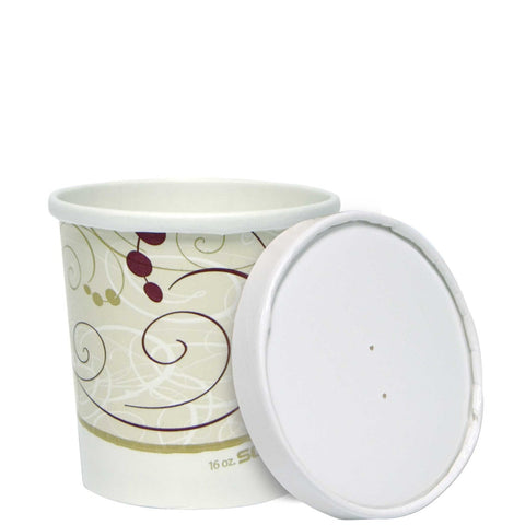 SOLO Cup Company Flexstyle Double Poly Paper Containers, 16oz, White, 25/Pack, 10 Packs/Carton