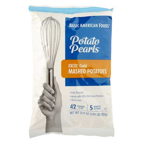Basic American Foods Potato Pearls Excel Gold Mashed Potato, 31.9 Ounce -- 8 per case