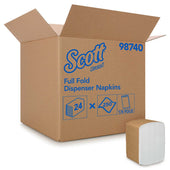 Scott Disposable White 1/8 Fold 1-Ply Dinner Paper Napkin - 250 per pack -- 24 packs per case