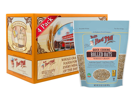 Bobs Red Mill Quick Cooking Rolled Oats, 32 Ounce -- 4 per case.