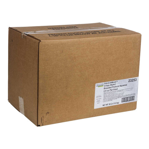 American Pride Seafoods Fully Cooked Square Alaskan Pollock, 2.5 Ounce, 30 pound.
