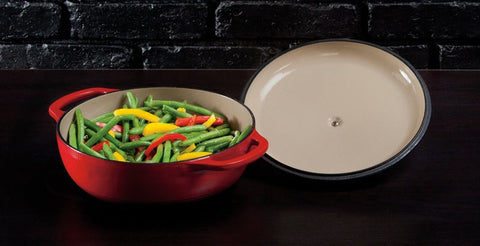 Lodge Red Dutch Oven, 3 Quart.