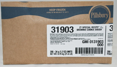 Phillsbury Special Recipe Brownie Cookie Dough, 1.2 Ounce -- 288 per case.