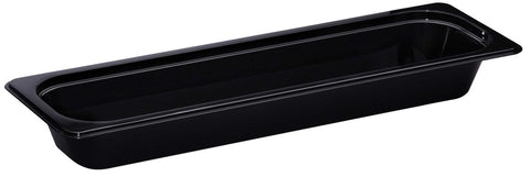 H Pan Half Size Long Food Storage Pan, Black, 6 3/8 x 20 7/8 x 2 1/2 inch -- 6 per case.