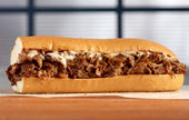 Original Philly Cooked Beef Sandwich Slices with Onions and Peppers, 10 Pound.