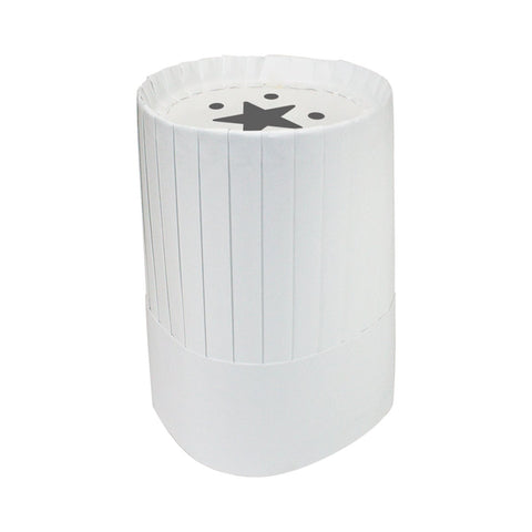 NeatGards White Wide Pleat Disposable Paper Chef Hat, 10 inch -- 12 per case.