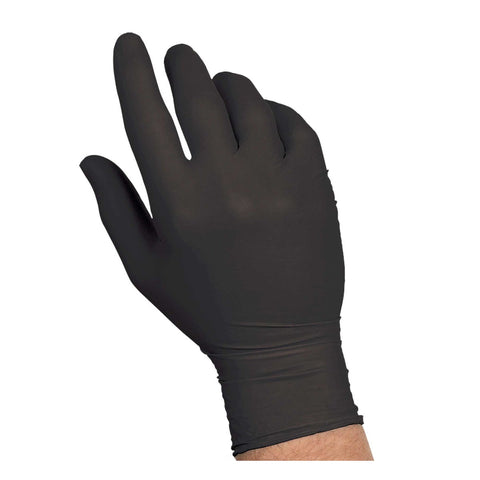 Handgards Black Powder Free Medium Disposable Nitrile Gloves -- 1000 per case.