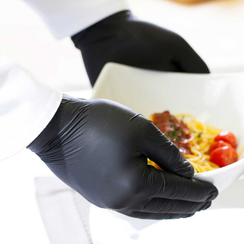Handgards Black Powder Free Large Disposable Nitrile Gloves -- 1000 per case.