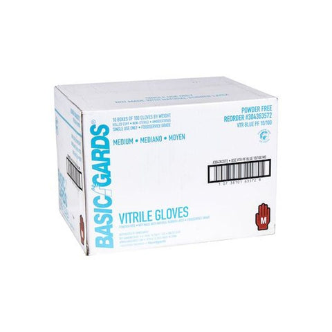 Handgards Powder Free Blue Vitrile Medium Gloves - 100 per pack -- 1000 packs per case