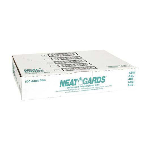 Handgards Neatgards Low Density Poly Embossed Adult White Bib, 15.5 x 20 inch -- 500 per case