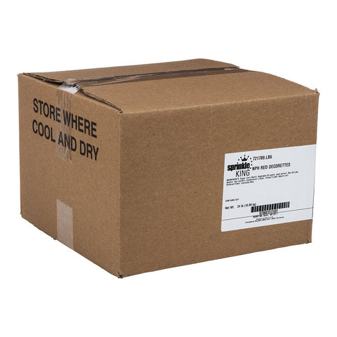 Sprinkle King Non Partially Hydrogenated Red Decorettes, 6 Pound -- 4 per case.