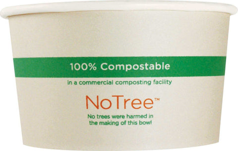 World Centric Natural Color 100 Percent Sugarcane Paper Bowl, 12 Ounce - 50 count per pack -- 10 packs per case