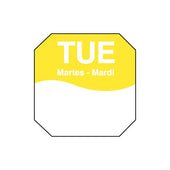 Daymark 1 inch Octagon Tuesday Day of The Week Label, 1000 count per pack -- 12 per case