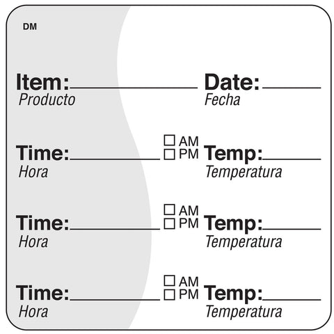 Daymark Square Adhesive Dissolvable Item Date Time Expired Label -- 3000 per case