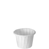 Solo White Pleated Treated Paper Souffle Portion Cup, 0.75 Ounce -- 5000 per case.