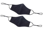 Winco Signature Chef Black Medium/Large 2 Ply Cotton Reusable and Adjustable Face Mask - 2 pieces per pack -- 250 packs per case