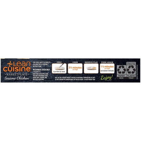 Nestle Stouffers Lean Cuisine Entree Sesame Chicken, 9 Ounce -- 12 per case.