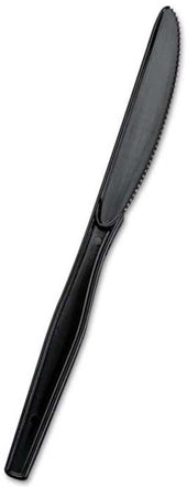 Bunzl Prime Source Medium Weight Polypropylene Disposable Black Knife - Bulk Pack -- 1000 per case