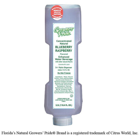 Floridas Natural Growers Pride Blueberry Raspberry Flavored Water, 3.5 Liter -- 3 per case.