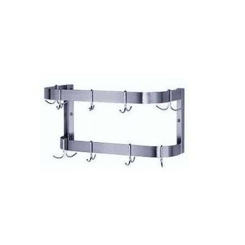 Stainless Steel Wall Mounted Pot Rack, Length 6 Feet.