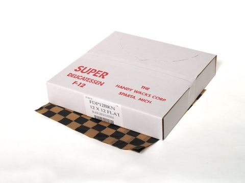 Handy Wacks Black On Natural Checkerboard Flat Deli Tissue Paper, Dimensions: 12 1/2 x12 1/2 x12 1/2 inch , 1000 per pack -- 6 packs per case.