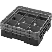 Cambro Camrack Polypropylene Sherwood Green Full Size 9 Compartment Glass Rack, 5 1/4 inch -- 4 per case.