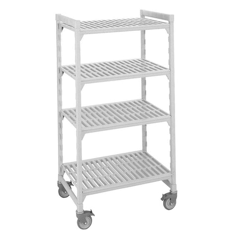 Cambro Speckled Gray 4 Solid Shelves High Density Mobile Unit, 21 x 42 x 67 inch.
