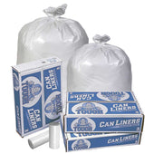 Pitt Plastics Mighty Tough White Star Perforated Roll Coreless Can Liner, 33 Gallon -- 150 per case.