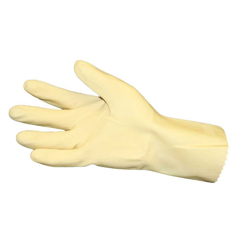Impact Products Pro Guard Natural Reusable Unlined Medium Weight Latex Gloves -- 6 per case.