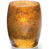 Hollowick Contour Antique Gold Votive Lamp, 3 3/4 x 3 x 3 inch.