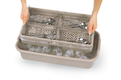 Traex Rack Master Beige 4 Compartment Half Size Flatware Dishwasher Rack.