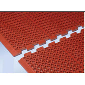 Cactus VIP Duralok Black Bevel Edge Style Grease Resistant End Cut Interlocking Kitchen Mat, 38 x 61 inch.