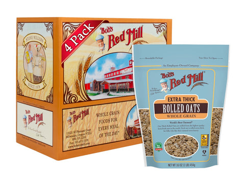 Bobs Red Mill Extra Thick Rolled Oats, 16 Ounce -- 4 per case.
