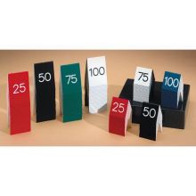 CalMil Number Tent, Red/White, Sequence 1 to 25, 3 1/2 x 5 inch -- 1 set.