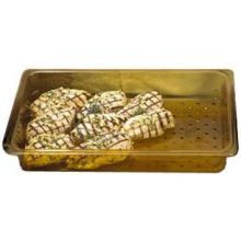 Cambro H Pan Amber Full Size Colander Pan, 3 inch Depth -- 6 per case.