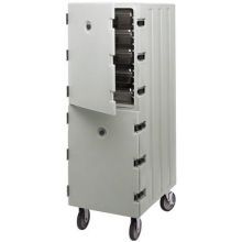 Cambro Double Compartment Cavity Camcart, Dark Brown, 33 1/4 x 21 1/2 x 63 3/4 inch.