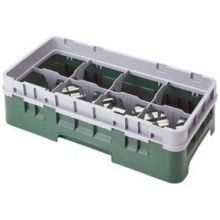 Camrack Half Size 8 Compartment Glass Rack, Sherwood Green, 19 3/4 x 10 x 5 5/8 inch -- 5 per case.
