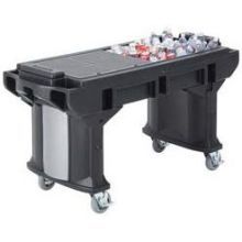 Cambro Black Low Height Versa Work Table with Standard Caster, 82 x 27 x 29 1/4 inch.