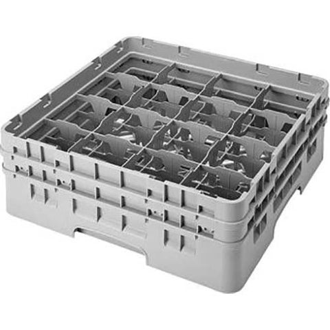 Cambro Camrack Polypropylene Beige Full Size 16 Compartment Glass Rack, 5 1/4 inch -- 4 per case.