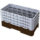 Camrack Half Size 17 Compartment Glass Rack, Beige, 19 3/4 x 10 x 12 1/8 inch -- 2 per case.