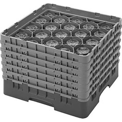 Cambro Camrack Polypropylene Soft Gray Full Size 20 Compartment Glass Rack, 11 3/4 inch -- 2 per case.