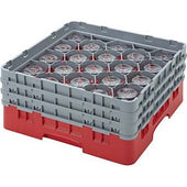 Cambro Camrack Polypropylene Black Full Size 20 Compartment Glass Rack, 6 7/8 inch -- 3 per case.